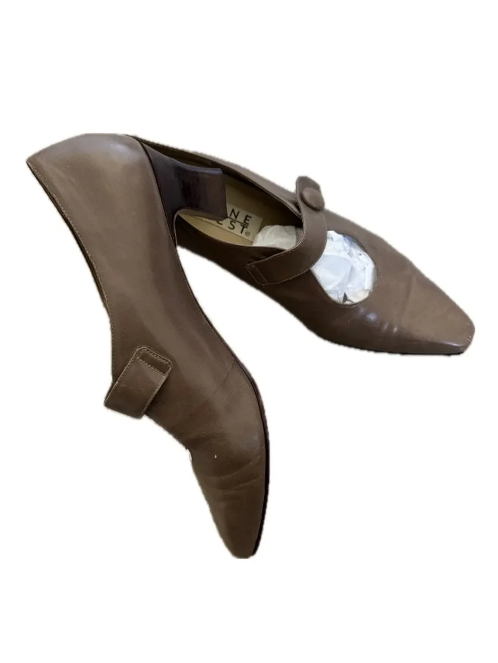Nine West Taupe Leather Mary Jane pumps Sz 9.5
